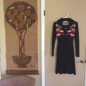 Vintage 70s Midi Sweater Dress S-M